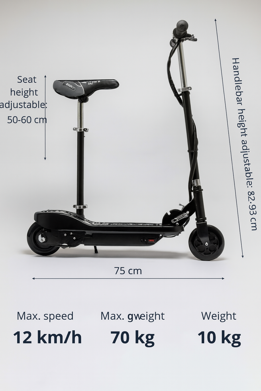 BluMill Kids Electric Scooter with Seat: Safe, Foldable, 7.5 MPH Top Speed