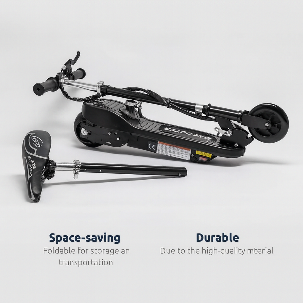 BluMill Kids Electric Scooter with Seat: Safe, Foldable, 7.5 MPH Top Speed