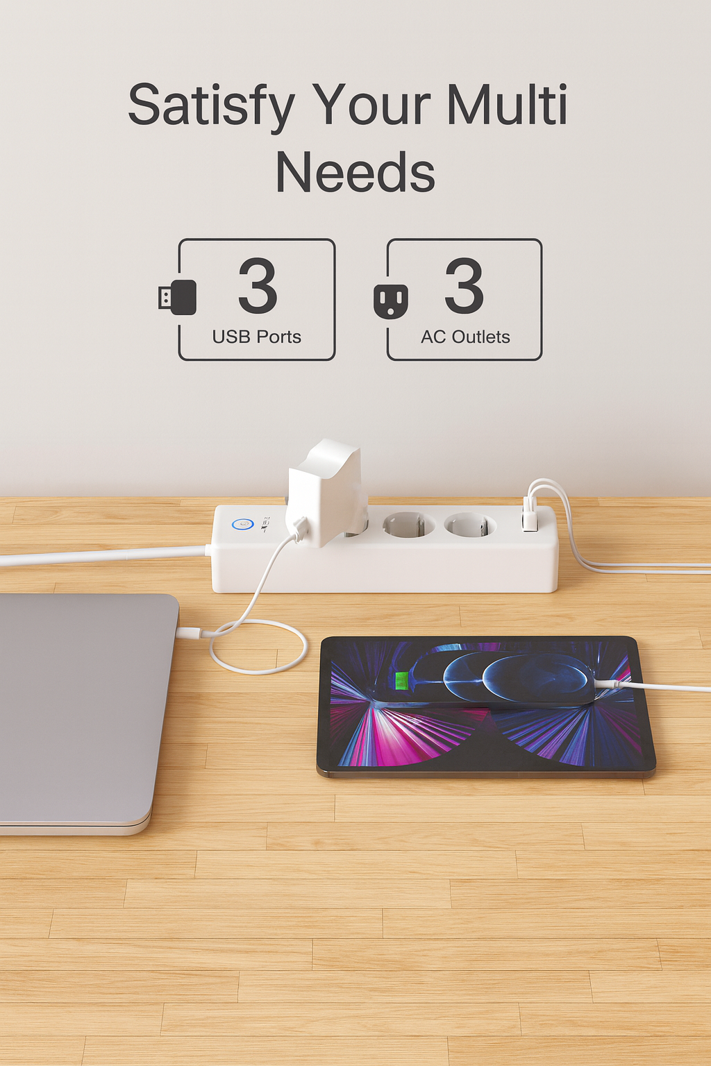 Smart Wi-Fi Power Strip: 3 AC Outlets, 3 USB Ports, App Control