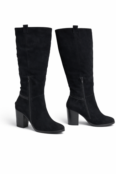 a.n.a Ana Lendy Black Suede Knee High Heeled Boots