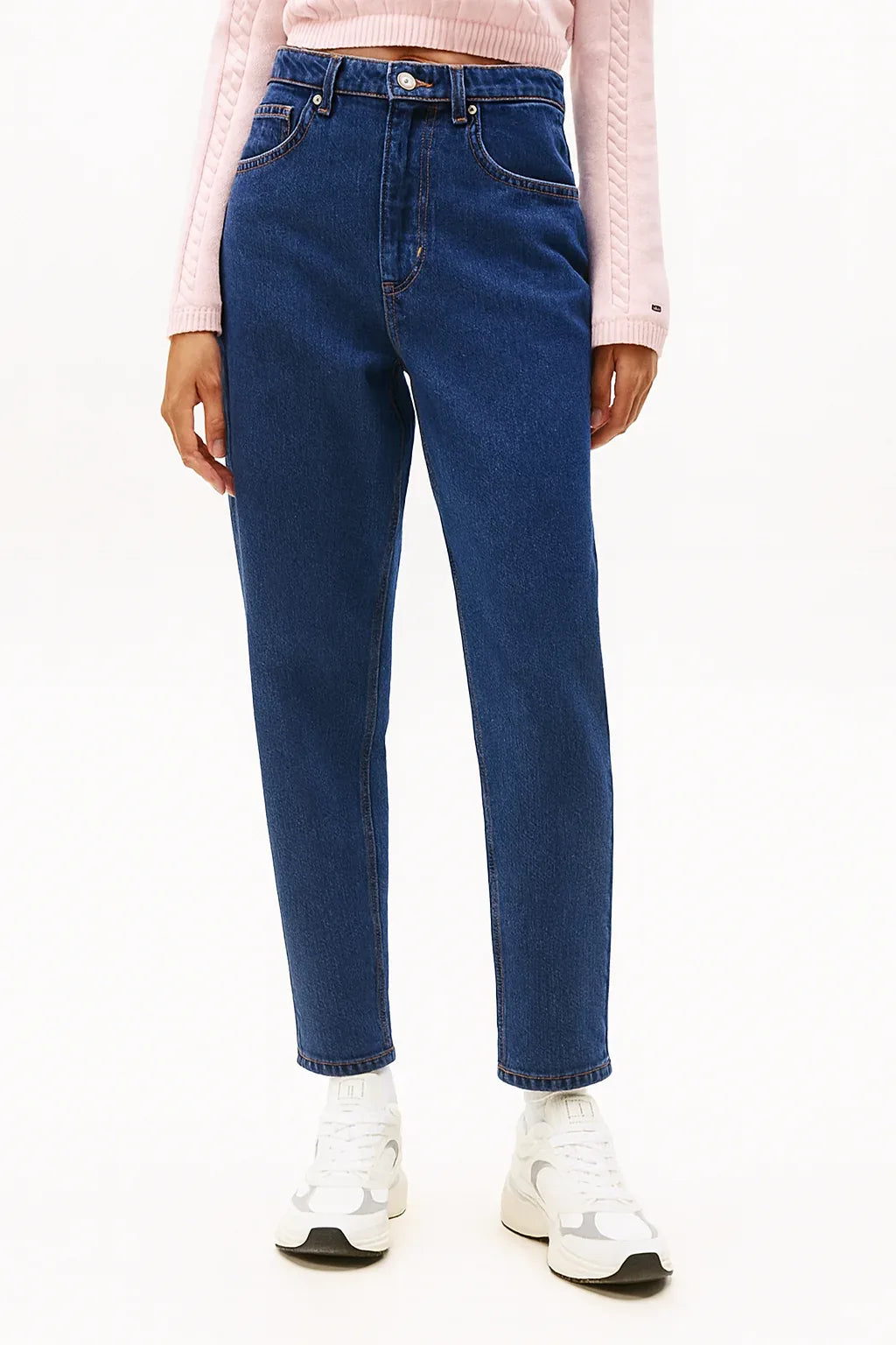 Women's Ultra High Rise Tapered Leg Mom Jeans - Sustainable Dark Denim - Gomix Brands Outlet