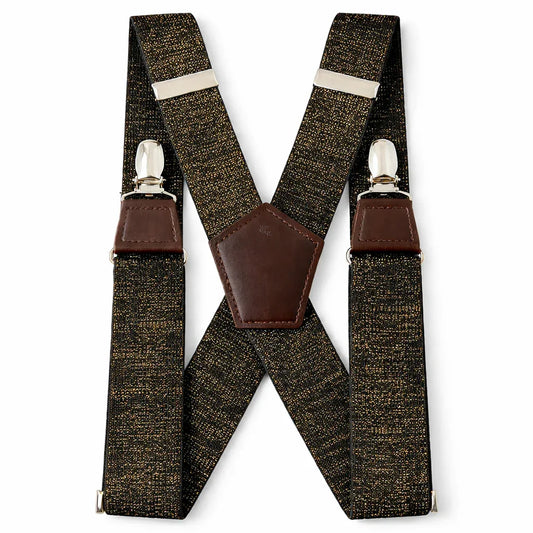 Gold Glitter Adjustable Clip‑On Y‑Shaped Suspenders for All - Gomix Brands Outlet