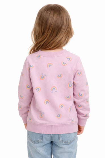 Cat & Jack Toddler Purple Rainbow Sweatshirt For Girls - Gomix Brands Outlet