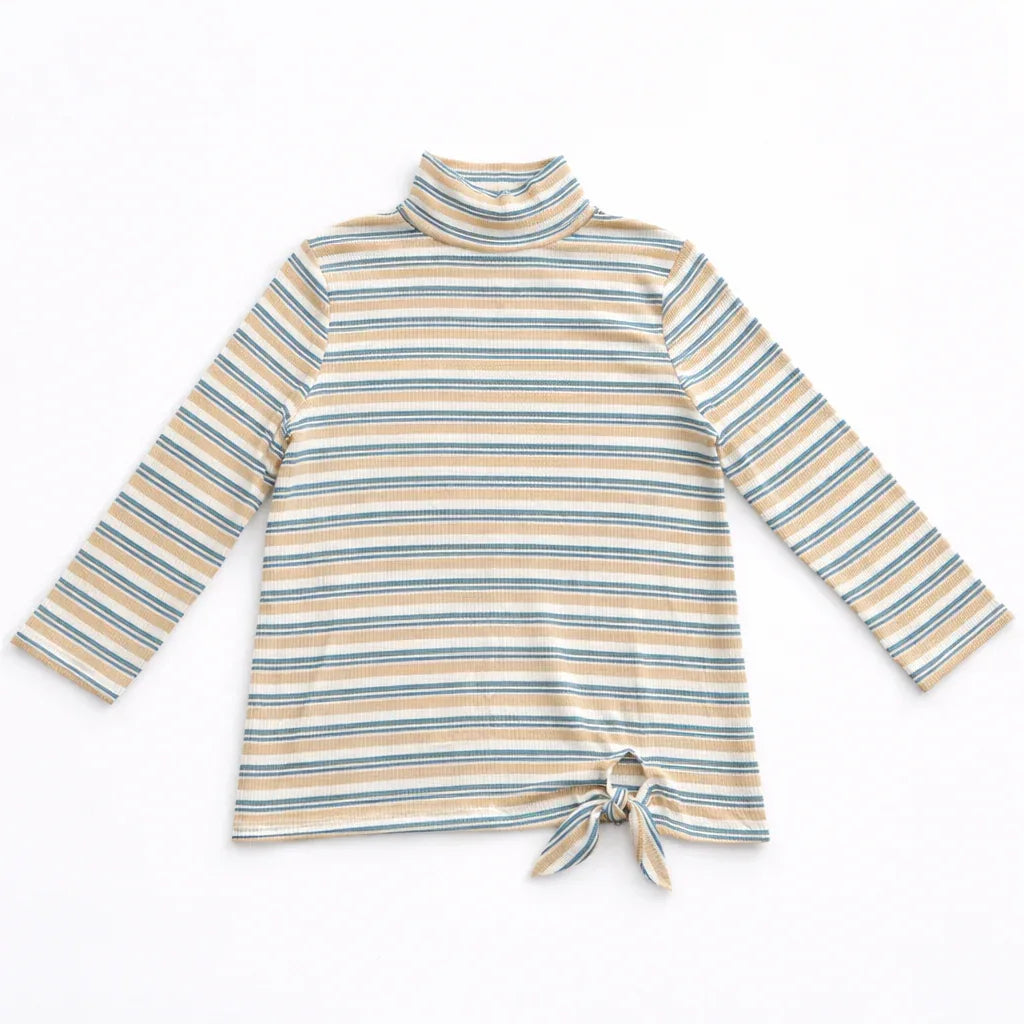 St. John's Bay Striped Mock Neck Sleeve Top Medium - Gomix Brands Outlet