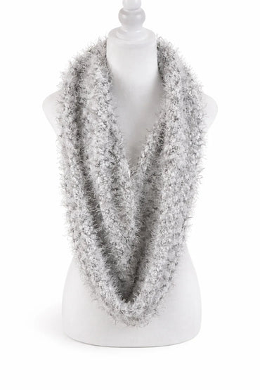 Mixit Women's Infinity Winter Scarf Silver-Multi Fuzzy Cozy - Gomix Brands Outlet