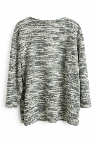 Alfred Dunner Sweater Lake Geneva Embellished Space-Dyed Knit Top