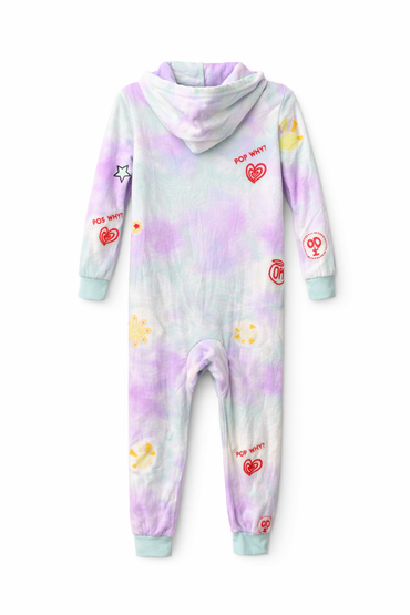 Cat & Jack Girls Fleece Zip Up Pajama Jumpsuit