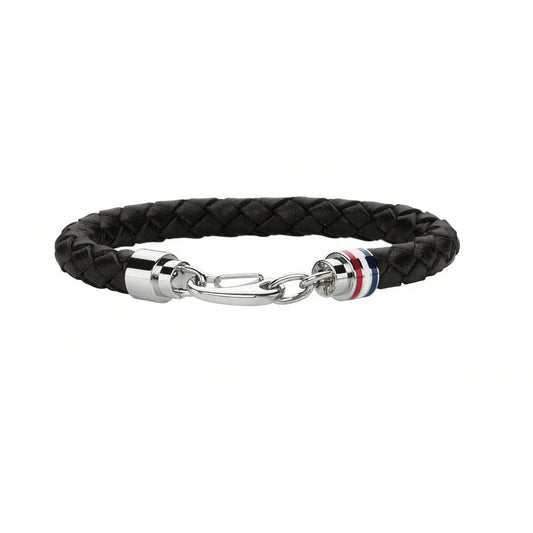 Tommy Hilfiger Men's Braided Brown Leather Bracelet with Stainless Steel Closure - Gomix Brands Outlet