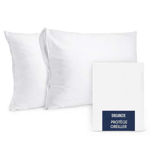 Dreamzie Waterproof Pillow Protector, Zipped Oeko‑Tex Certified – 2 Pack