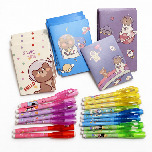 LANTRO JS Cartoon Notebook & Magic Marker with UV Light for Kids