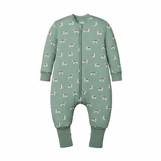 Beagle Sleeping Jumpsuit with Sleeves, Socks, Feet