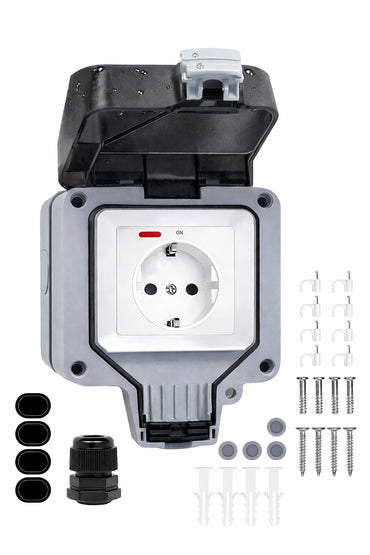 Beizkna IP66 Waterproof Outdoor Wall Socket with Switch Indicator