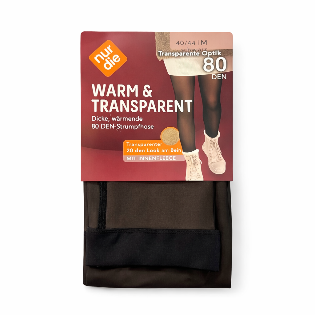 Warm transparent Tights with Fleece Lining