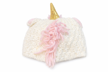 Cloud Island Hatband Diaper Cover Crochet Unicorn White Pink Gold