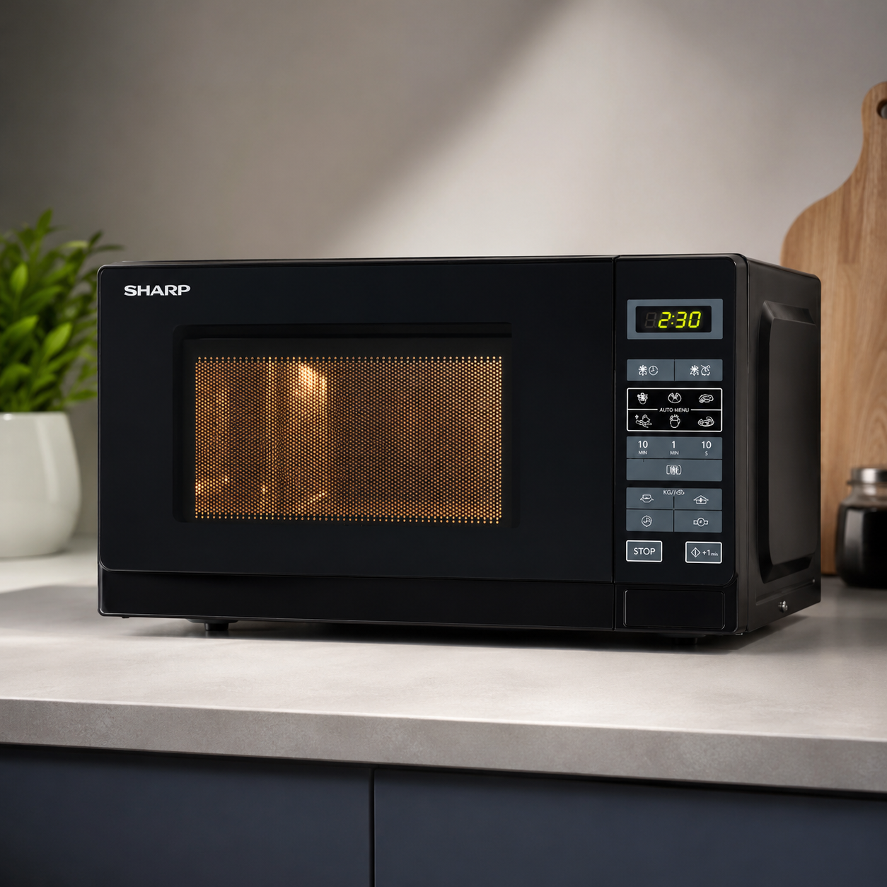 Sharp R-242 BKW Countertop Microwave 20L 800W Black