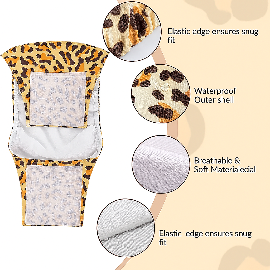 SlowTon 3-Pack Reusable Male Dog Diapers | High Absorbency Wraps