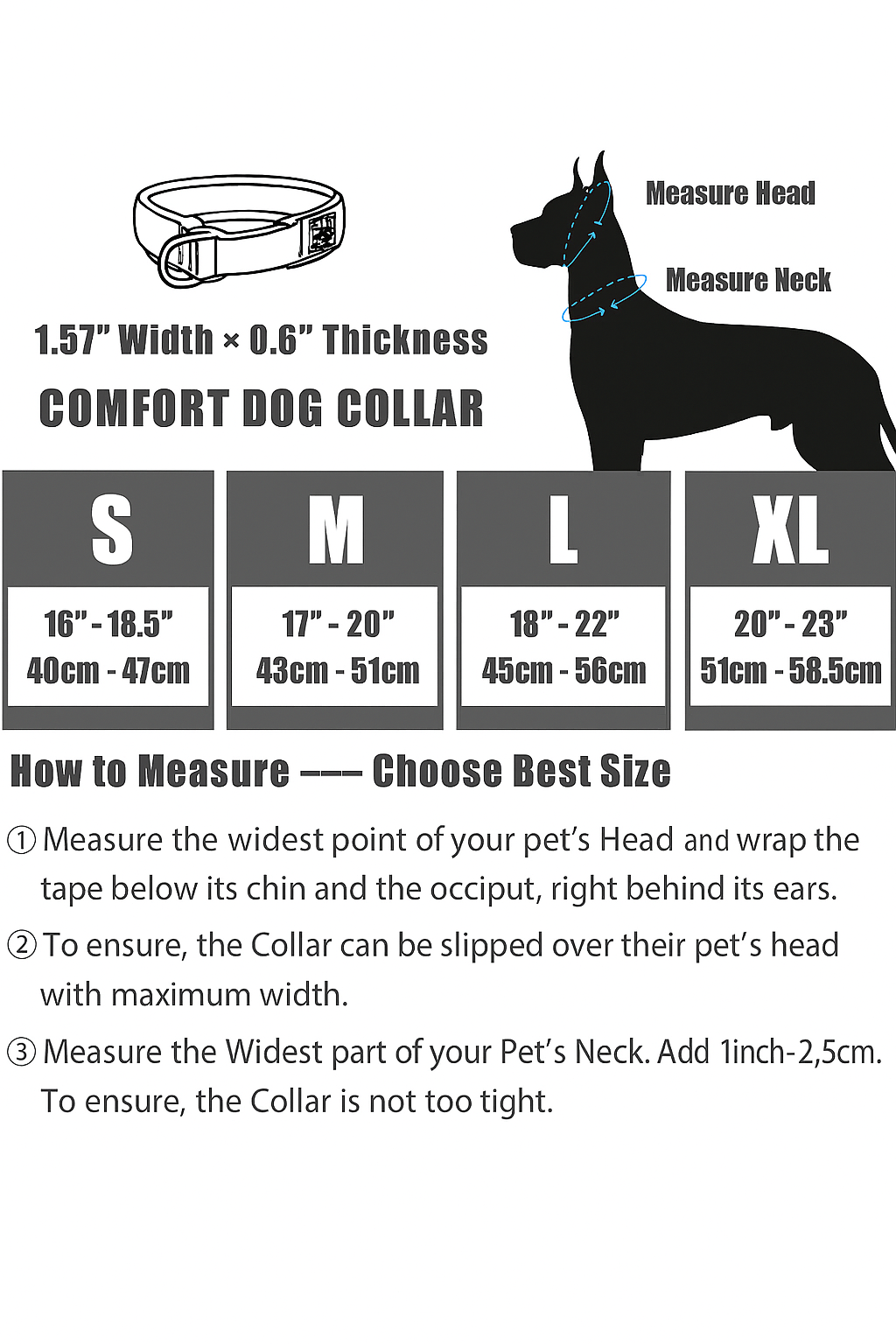 HeyDoggy! Soft Padded Reflective Dog Collar, Comfortable for Small to Large Dogs