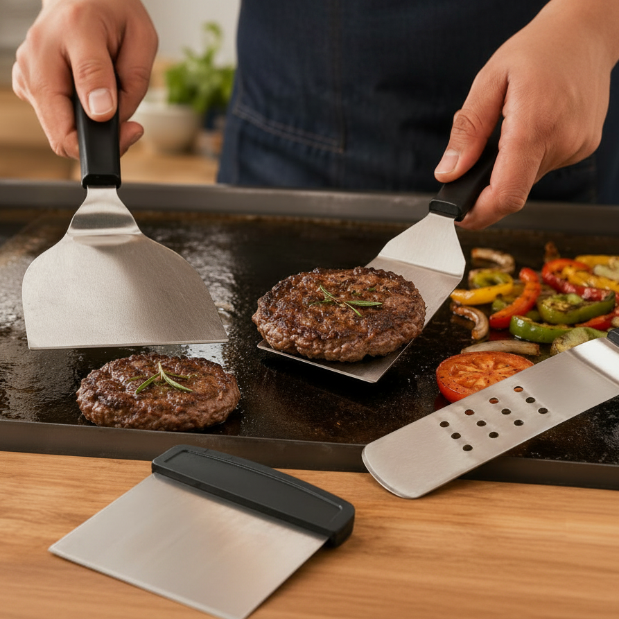 Grill Meister 4-Piece BBQ Grill Tool Set