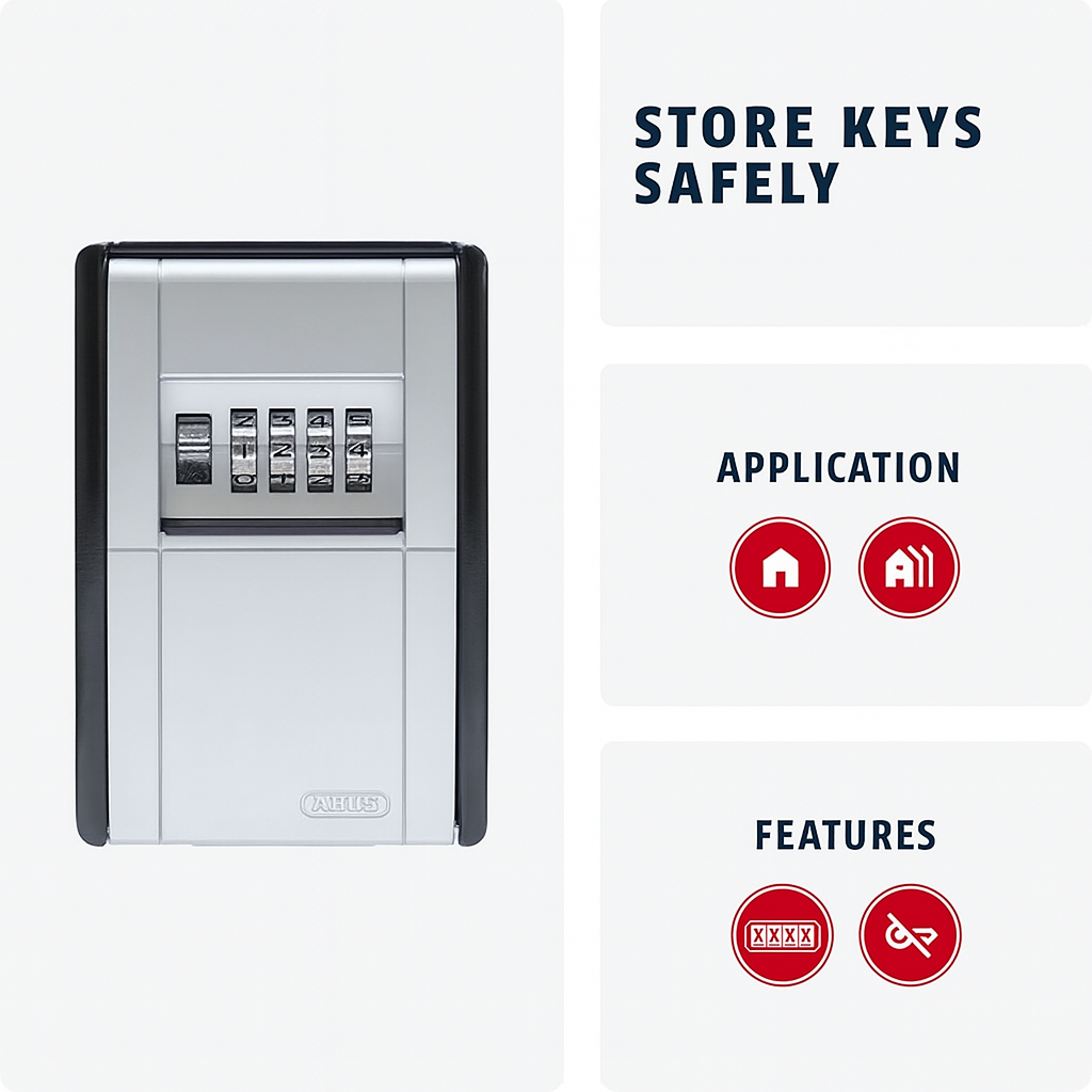 ABUS 787 Key Garage Wall Mount Lock Box for Keys and Small Valuables