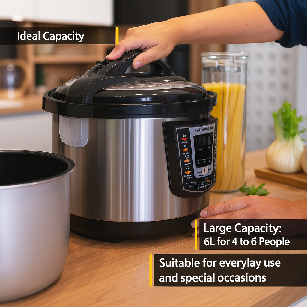 6L Electric Pressure Cooker 9-in-1 Multicooker with Automatic Programs