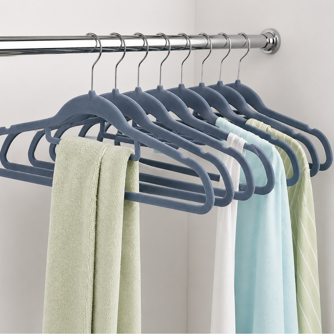 Suede Anti‑Slip Narrow Clothes Hangers – 10 Pack