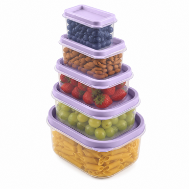 Livarno Home Stackable Food Can Set 5-Piece rectangular