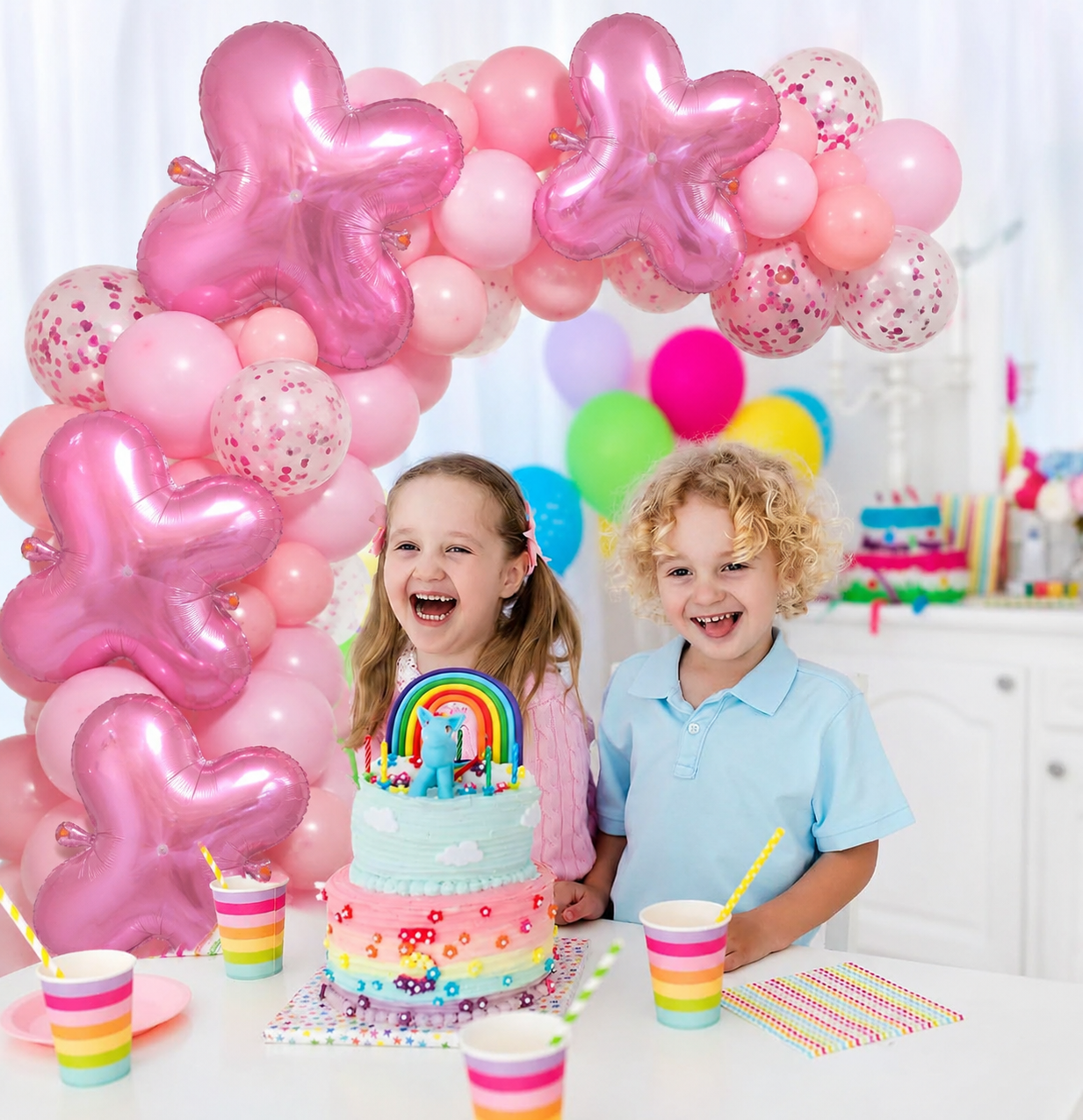 livarno home Pink Foil Balloons 42 pcs