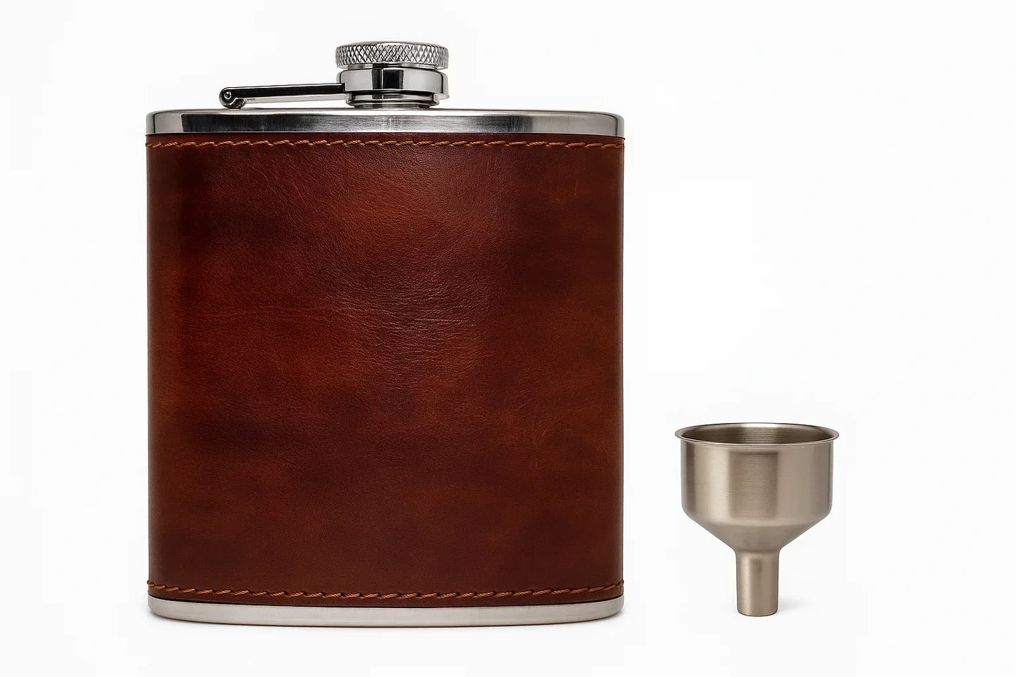 Vin Bouquet 8oz Stainless Steel Hip Flask with Leather Funnel - Gomix Brands Outlet