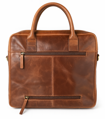 SID & VAIN Ryan XL Premium Leather Laptop Briefcase