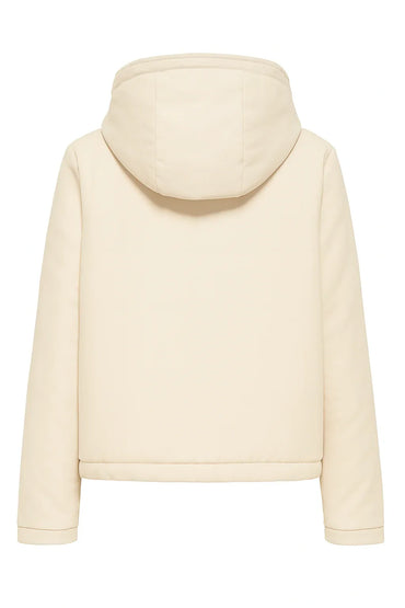 ONLY Women’s Padded Hooded Jacket – Cream - Gomix Brands Outlet