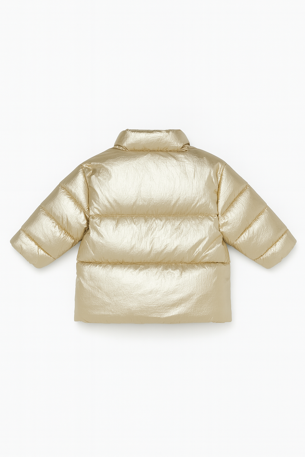 Zara Metallic Gold Puffer Coat, Warm Toddler Girls Jacket