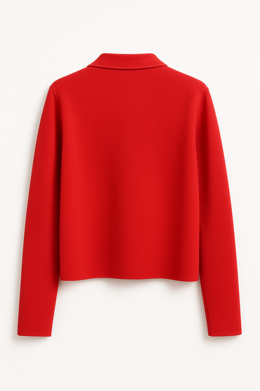 Grace Karin Women's Red Knit Long Sleeve Mid-Length Jacket