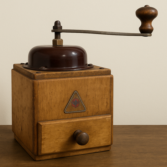 Vintage Alexanderwerk Manual Wooden Coffee Grinder with Steel Burr Hand Crank