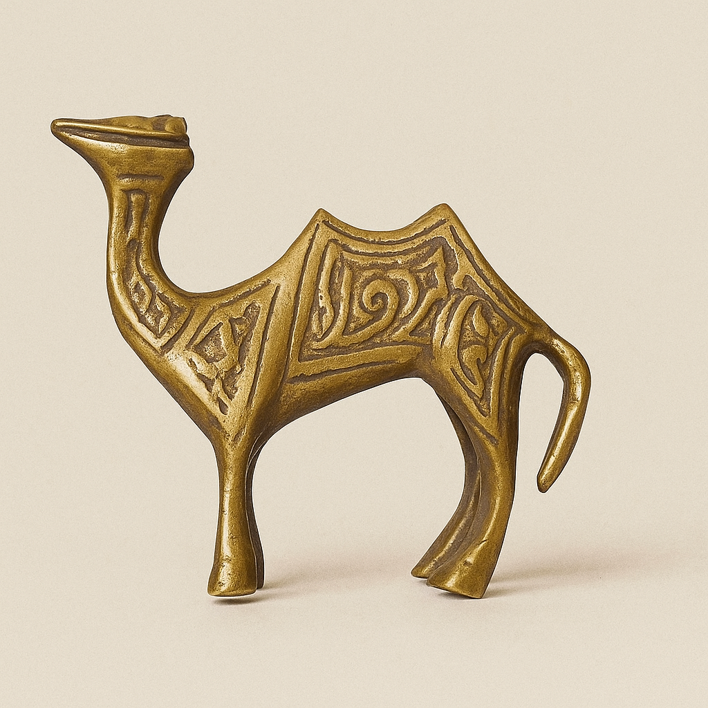 Bronze Caravan: Vintage Handcrafted Camel Figurine