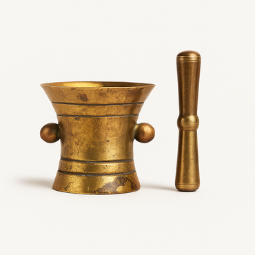 Antique Brass Mortar and Pestle