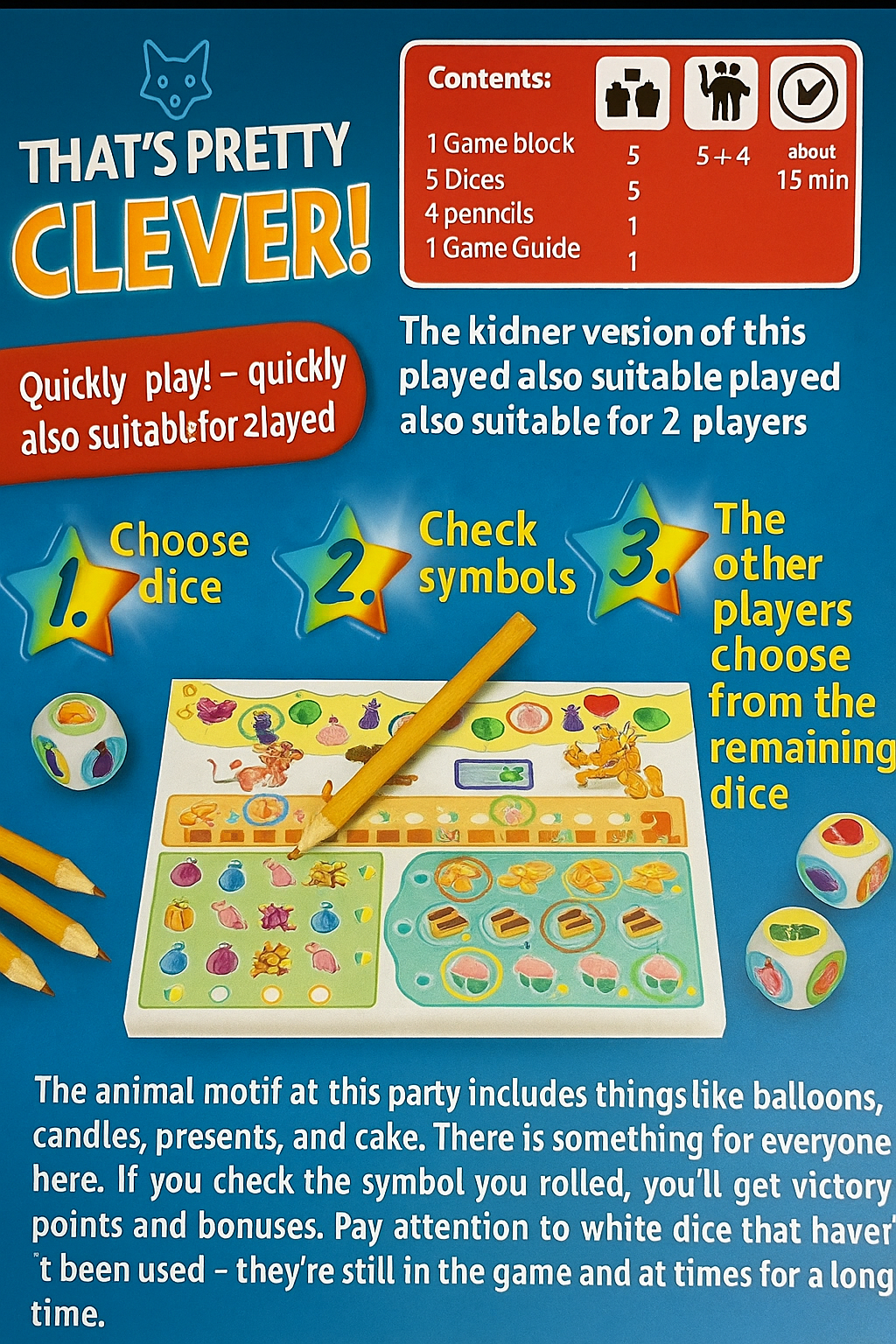 Even Clever Colorful Dice Game for Kids Ages 5+