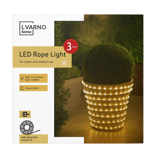 LIVARNO Home 11.5 M Warm White LED Rope Light, 8 Modes, Timer, Outdoor/Indoor - Gomix Brands Outlet