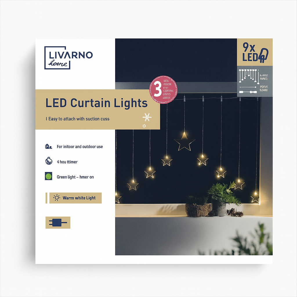 Livarno Home Star LED String Lights: Warm White Indoor Outdoor Decor