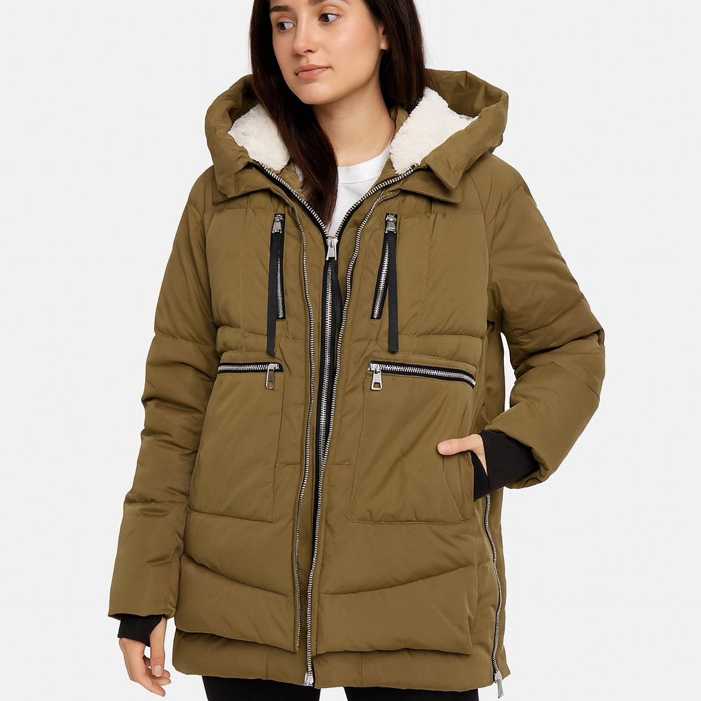 Orolay Internet Famous Green Sherpa Hood Down Puffer Coat - Y2K Style