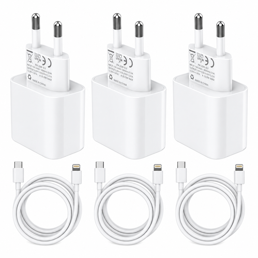 Apple 20W USB-C Fast Charger with Cable Pack of 3