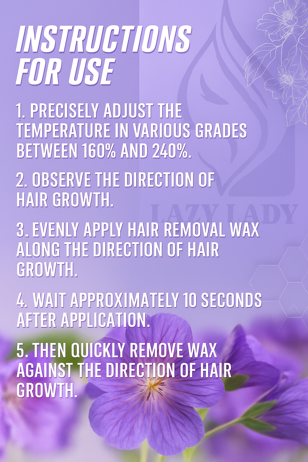 LAZY LADY Electric Wax Heater – Fast Heat 500ml Purple