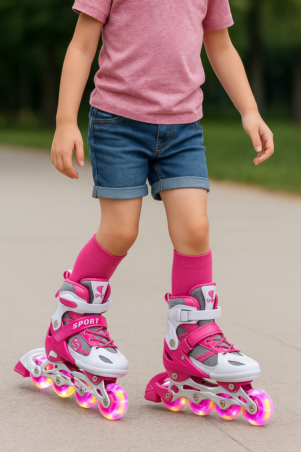 Adjustable Kids LED Inline Skates for Girls