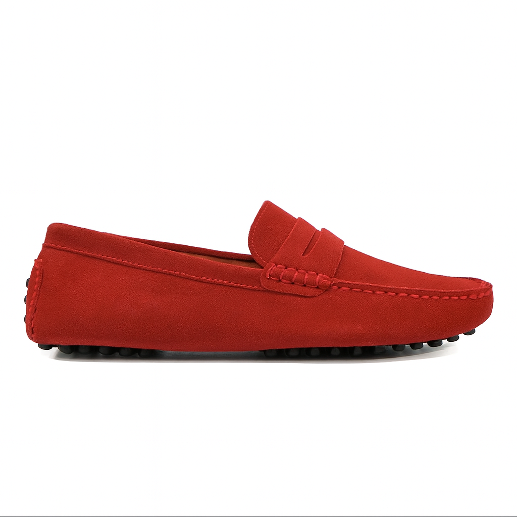 Twenty-Eight Brown/red Suede Loafers Slip-On Men's Shoes