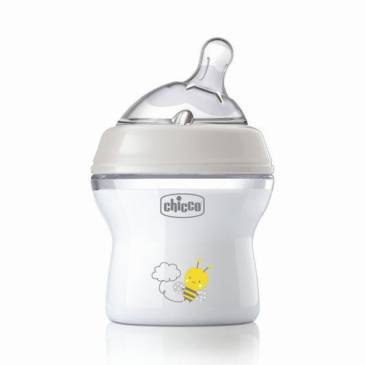 Chicco Natural Feeling 150ml Baby Milk Feeding Bottle with Wide Neck Pink