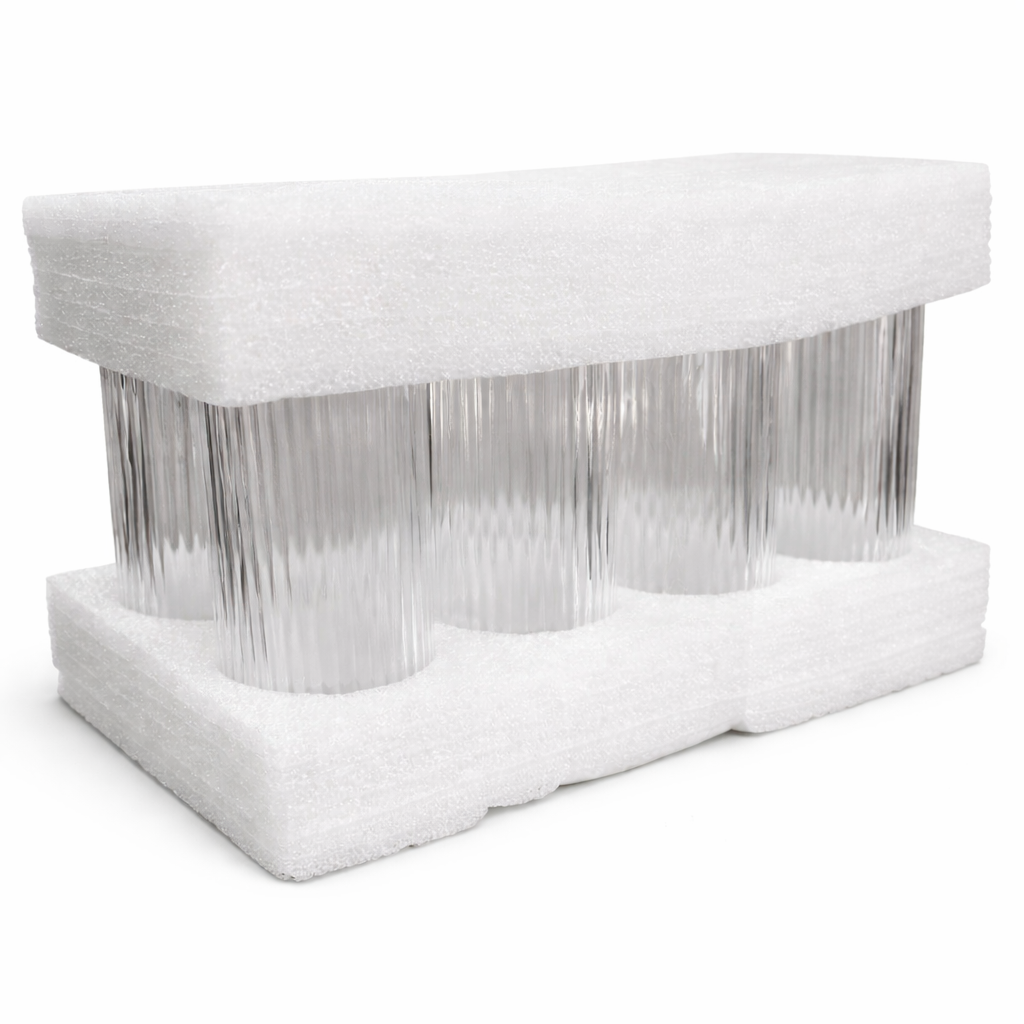 Ribbed Clear Glass Bottle / Vase