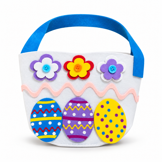 Easter Felt Basket with Decorative Eggs