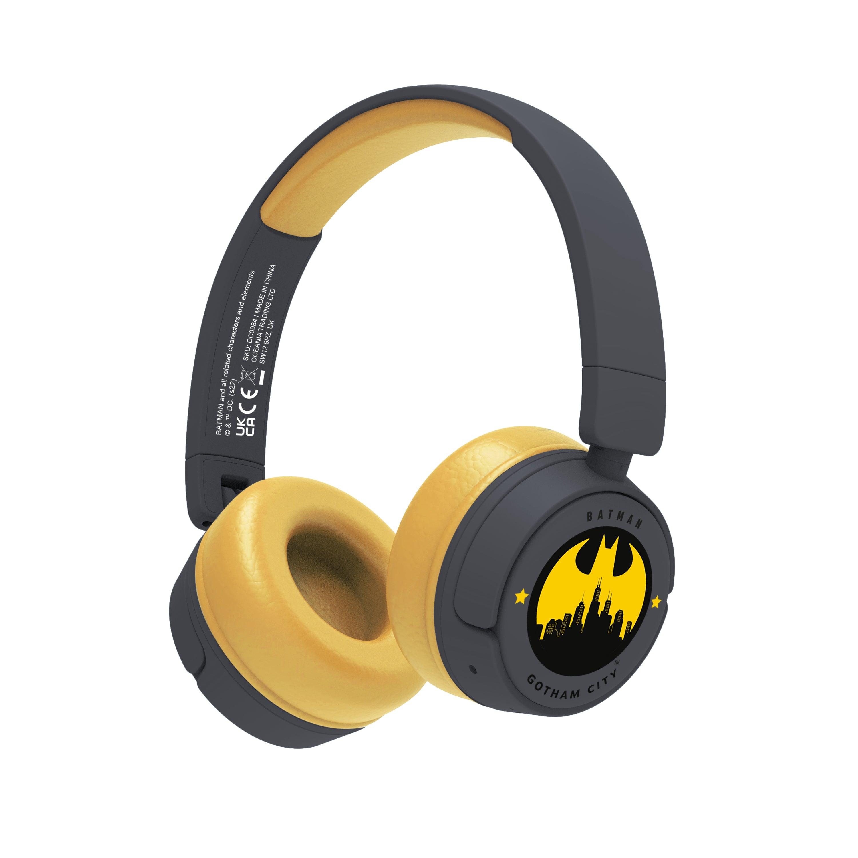 Batman Kids Wireless Headphones with Safe Volume, 24‑Hour Battery, Grey - Gomix Brands Outlet
