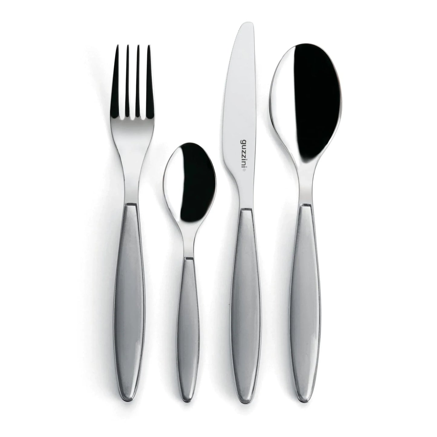 Guzzini Feeling Sky Grey Cake Fork – 15.5 cm Stainless Steel & 6 SMALL SPOONS AND ONE KNIFE - Gomix Brands Outlet