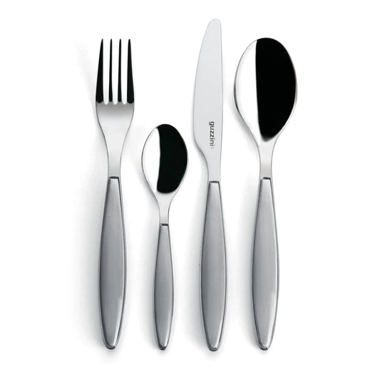 Guzzini Feeling Sky Grey Cake Fork – 15.5 cm Stainless Steel & 6 SMALL SPOONS AND ONE KNIFE - Gomix Brands Outlet