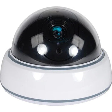 Realistic Flashing LED Dummy Dome Camera - White Security Deterrent - Gomix Brands Outlet